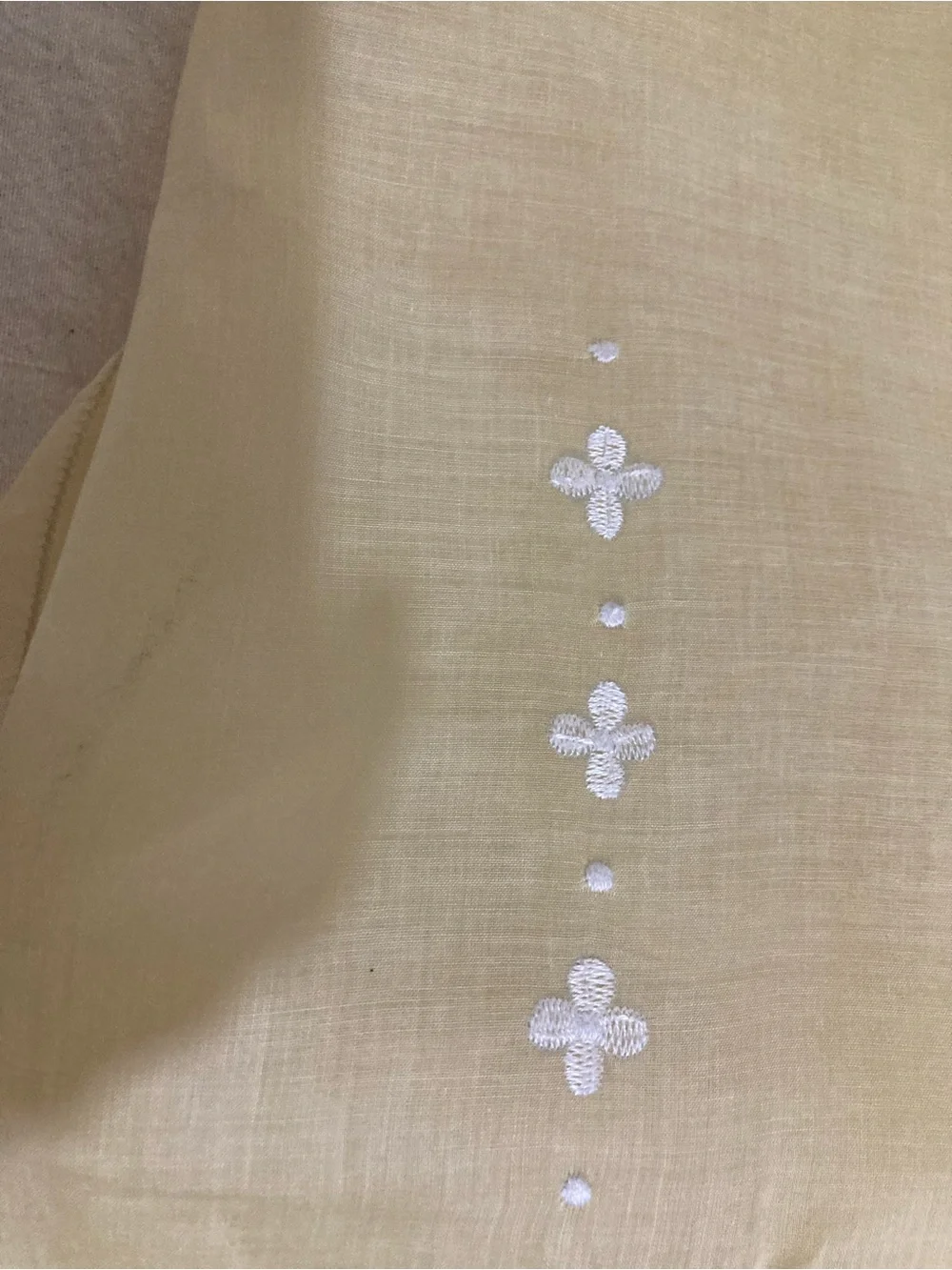 Butter Cream Embroidered Sheer Tablecloth /Napkins - Set of 8